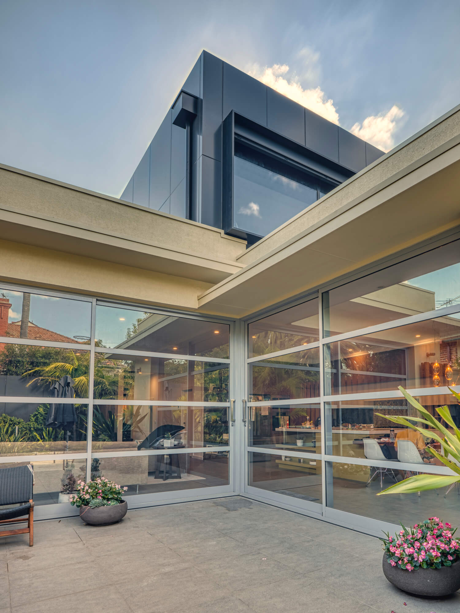 Photo of the exterior of a modern home renovation