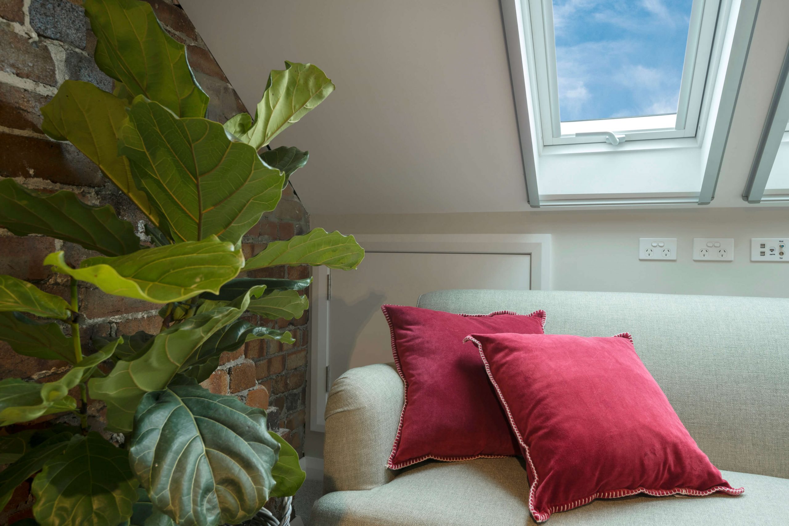 Photo of a living area in an attic conversion
